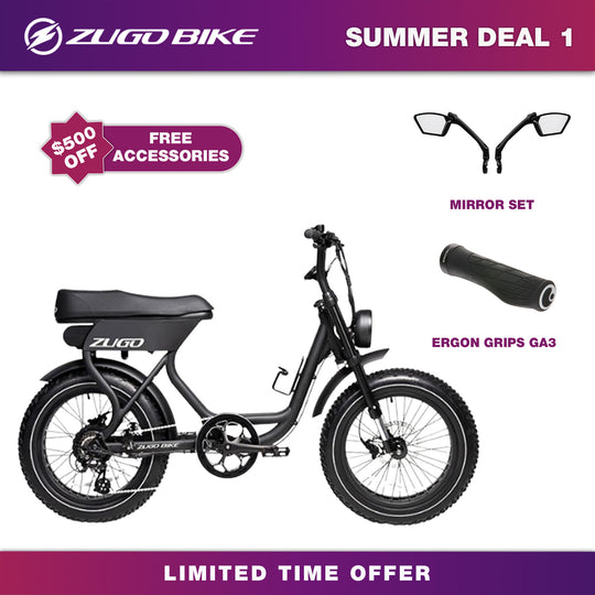 Summer Deal 1 Matte Black / Long Range 20Ah (1 kWh) 50-80 Miles