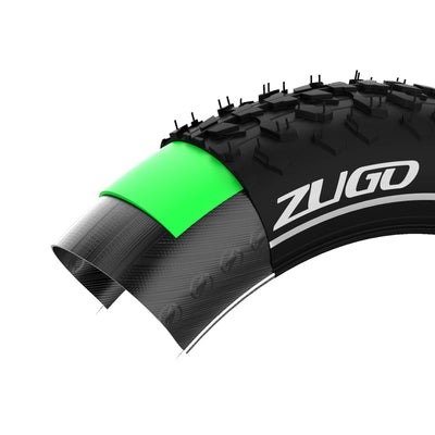 Rhino Knobby Tire - Reflective Halo with Puncture Protection (20x4) - ZuGo Bike